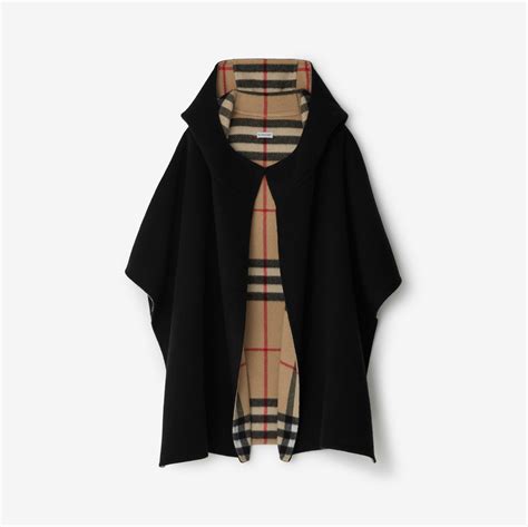 burberry down cape with hood|EKD Cashmere Hooded Cape in Black/archive beige .